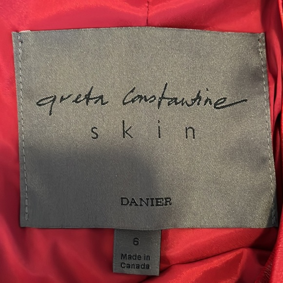 NWOT Greta Constantine red leather dress for Danier - Picture 7 of 10
